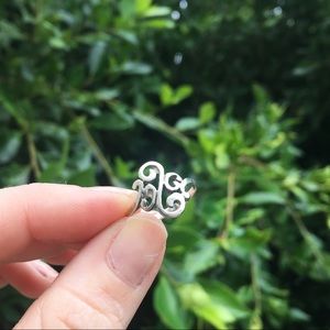 .925 sterling silver swirl ring size 7